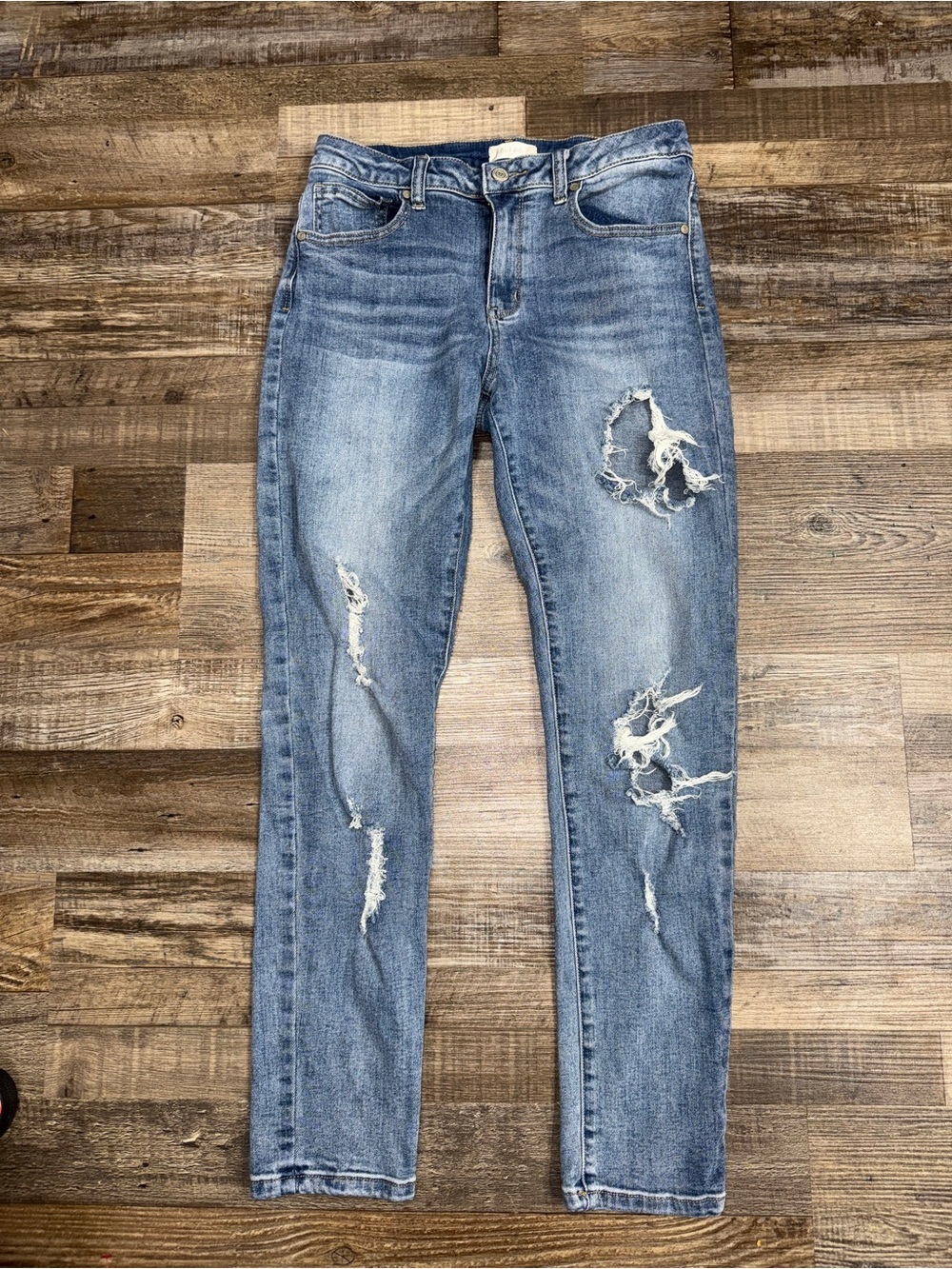 Altar’d State Distressed Skinny Jeans Womens 27 Medium Wash Mid Rise Stretch